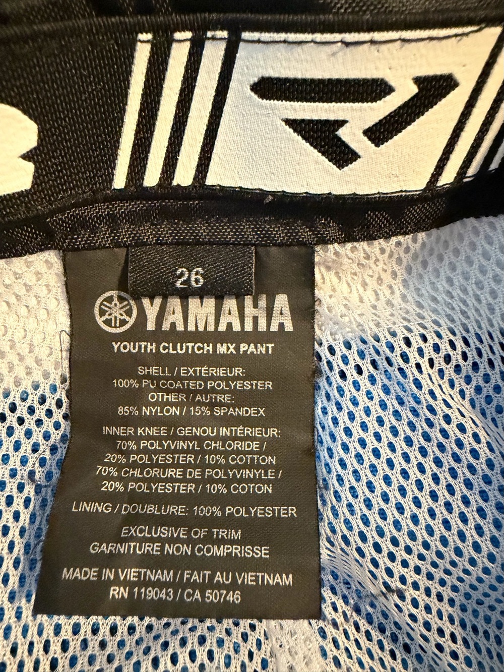 Yamaha Kids Blue MX Racing Pants (26) & top (10/12 yr) Blue GUC - Picture 7 of 12